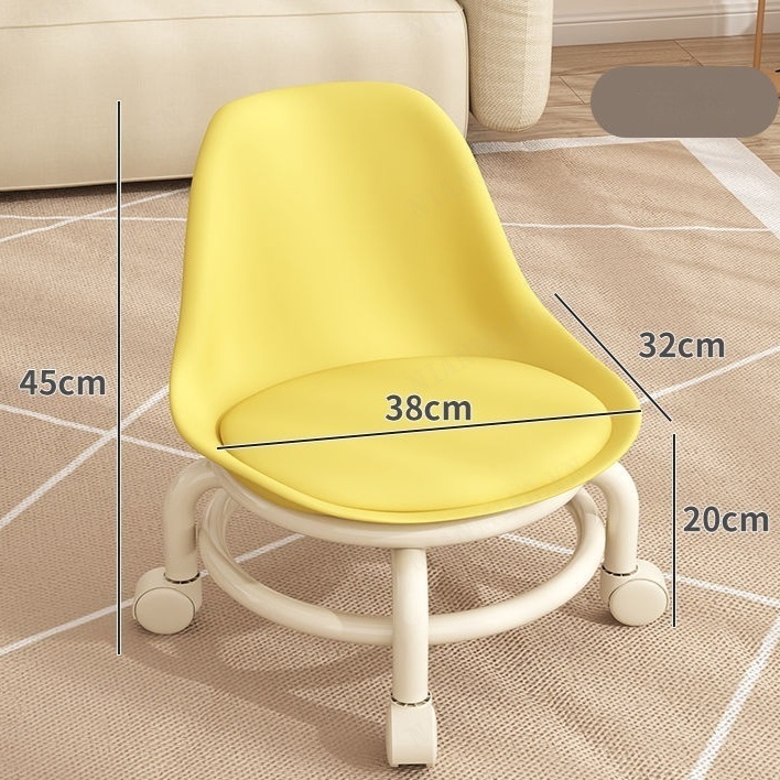NianMiao Creative Board Stool for Kids with Swivel Wheels and Backrest