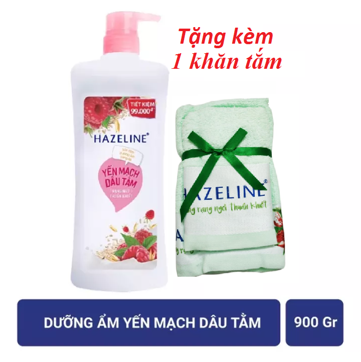 Sữa tắm Hazeline Dưỡng trắng 900g tặng