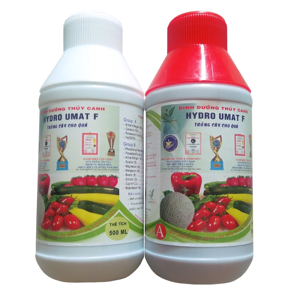 Dung Dịch Thủy Canh Rau Ăn Quả Hydro Umat F (Bộ 2 Chai) phân bón