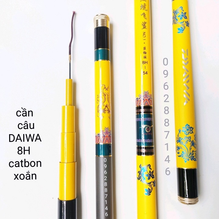 Cần câu tay daiwa 8h catbon xoắn cao cấp