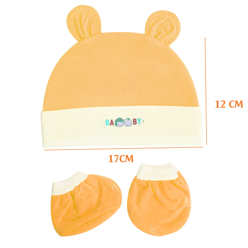 [HCM]Bộ nón vớ sơ sinh cho bé từ 0 - 3 tháng (gồm 1 nón 2 vớ tay 2 vớ chân)