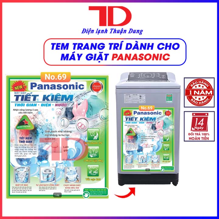 Tem dán máy giặt Panasonic, Tem máy giặt - Điện Lạnh Thuận Dung