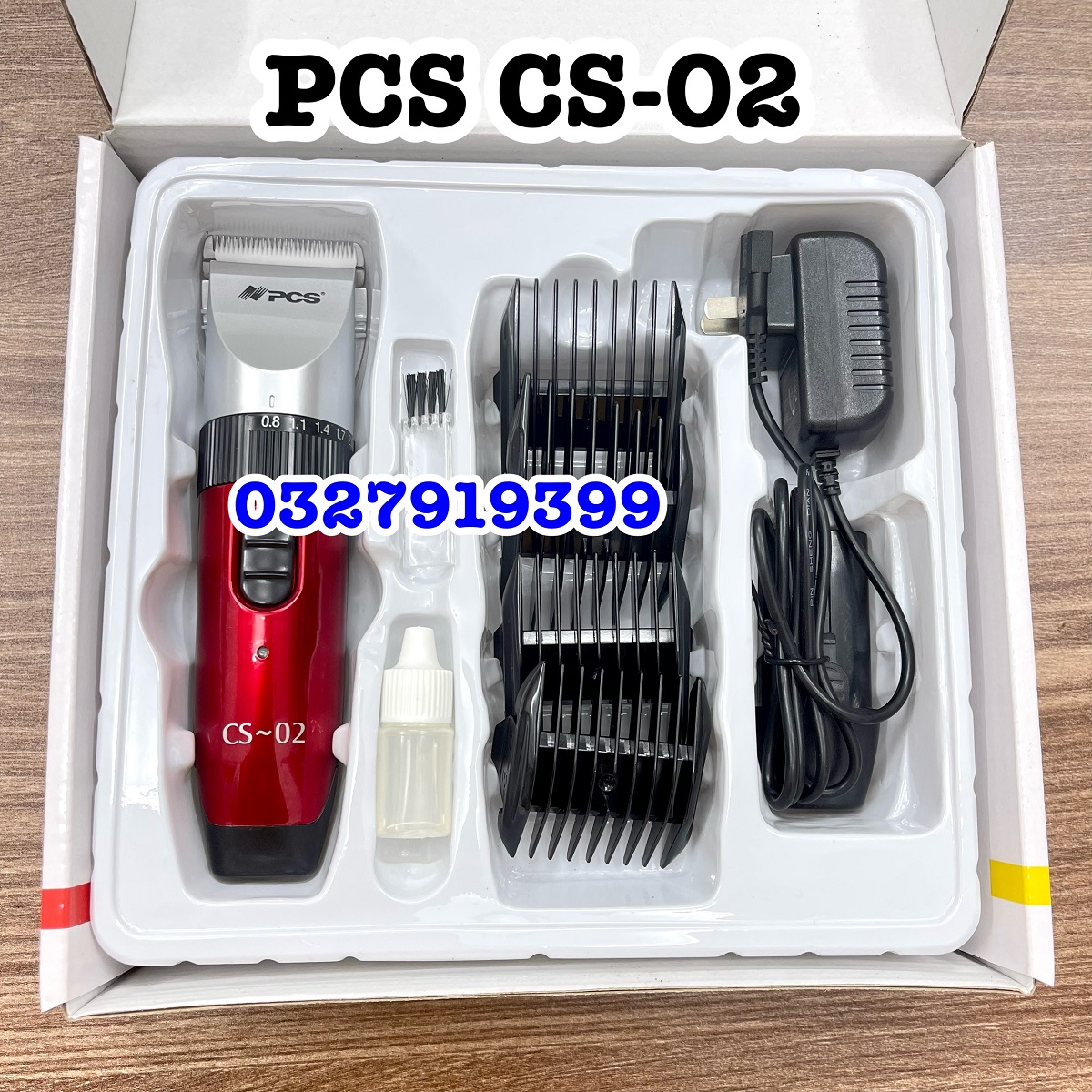 Pcs Hair Trimmer Cs02 - Family Trimmer with 2 Batteries 4V 800Mah, Led Light, Adjustable Blade 0.8-2mm, Usage Time 120 Minutes, High Quality, Safe, Easy to Use