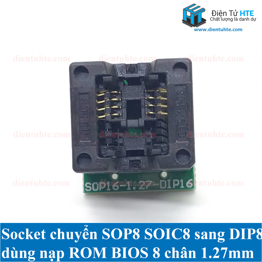 Socket - đế chuyển sop8 soic8 150mil sang dip8 nạp rom bios pitch 1.27mm