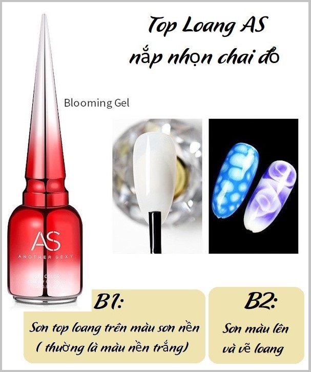 Top loang as chai đỏ 15ml chính hãng - dùng để vẽ loang