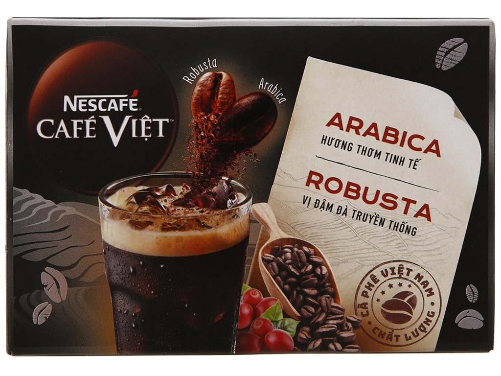 Cà phê đen đá NesCafé Café Việt Arabica & Robusta 192g (10 gói *16g)