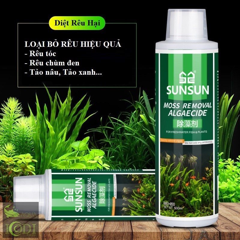 Dung dịch diệt rêu hại hồ cá SUNSUN Moss Removal Algaecide 500ml