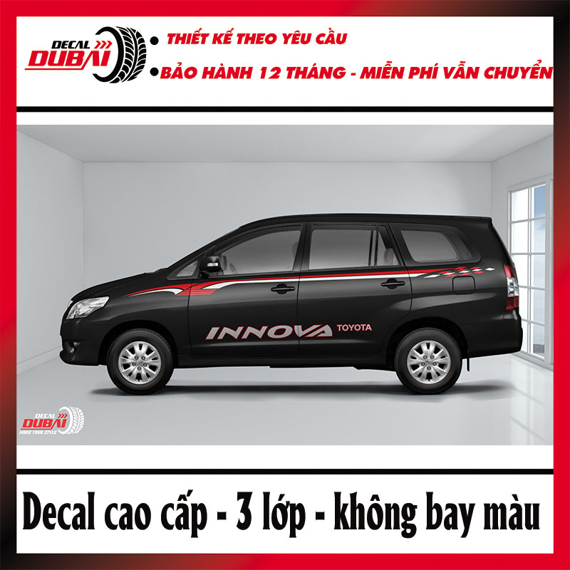 Tem Dán Sườn Xe Toyota innova Thể Thao Cực Đẹp