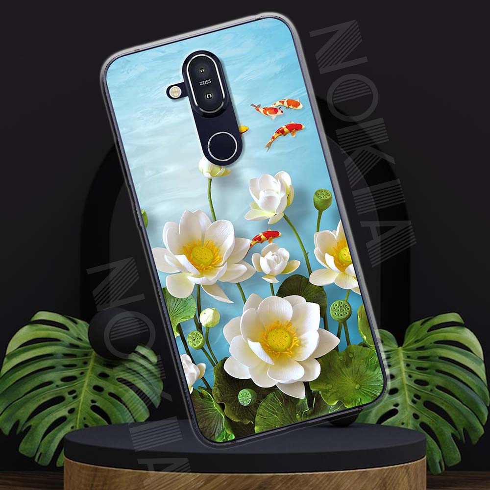 Ốp lưng nokia 8.1 mẫu bst hoa lá cành tpu