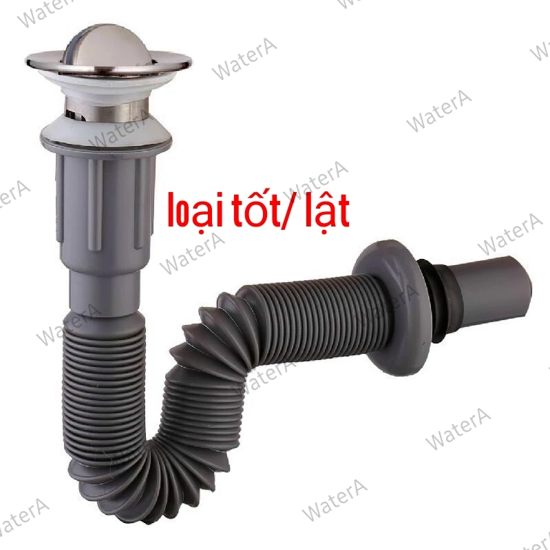 [HCM] Bộ xả lavabo ruột gà nhấn xám