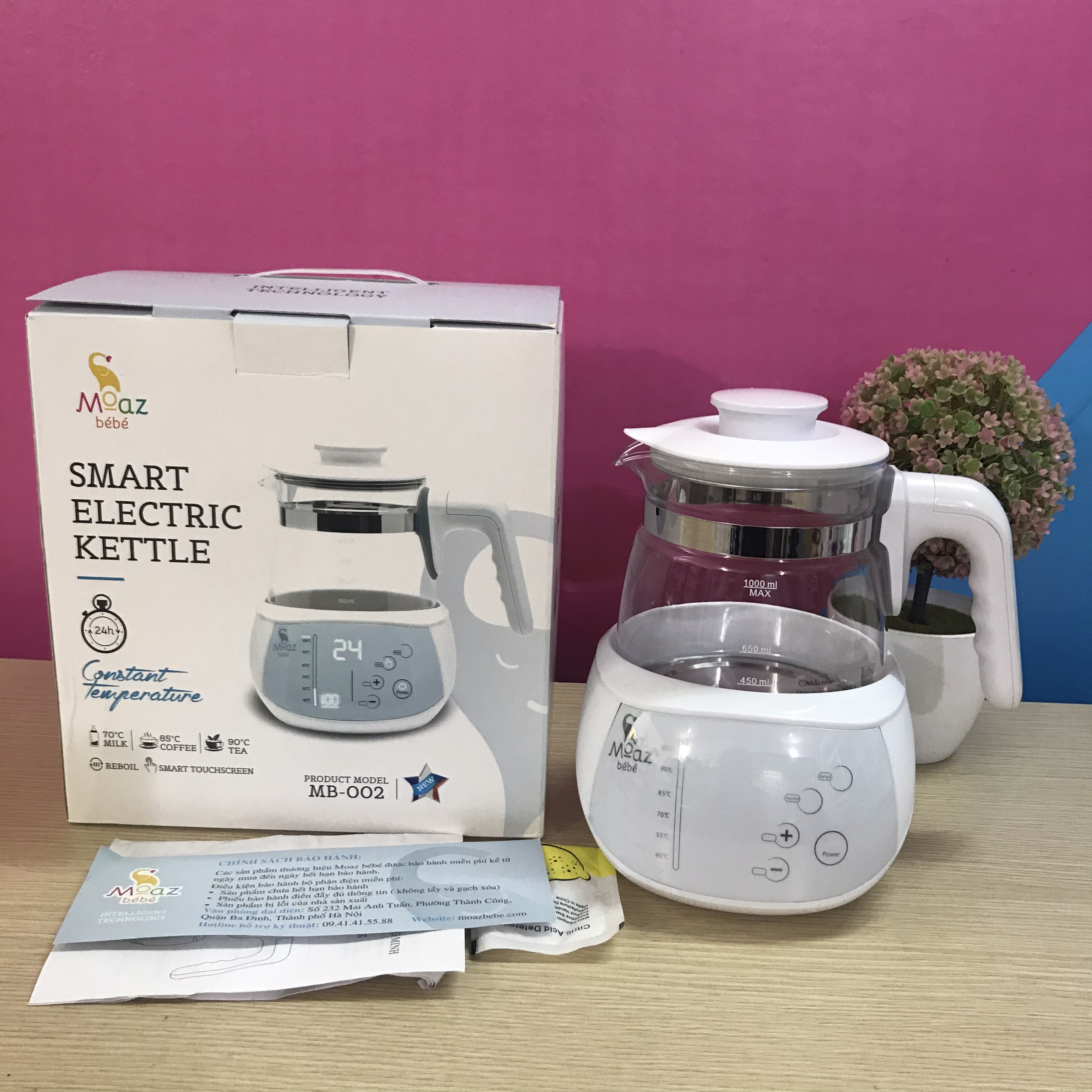 BÌNH ĐUN NƯỚC THÔNG MINH MOAZ BEBE 1000ML