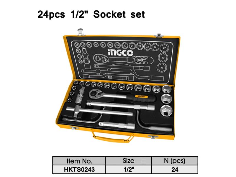 Bộ 24 cái đầu tuýp (1/2inch) Ingco HKTS0243