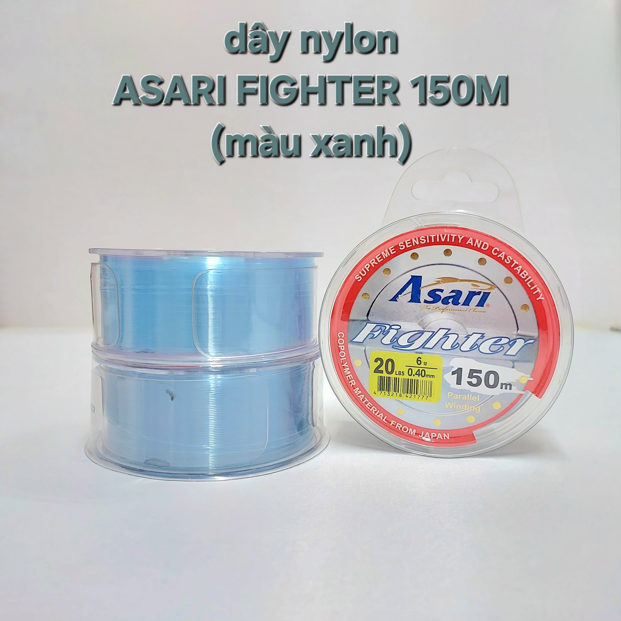 Dây câu cá ASARI FIGHTER 150M Màu Grey (Xám)