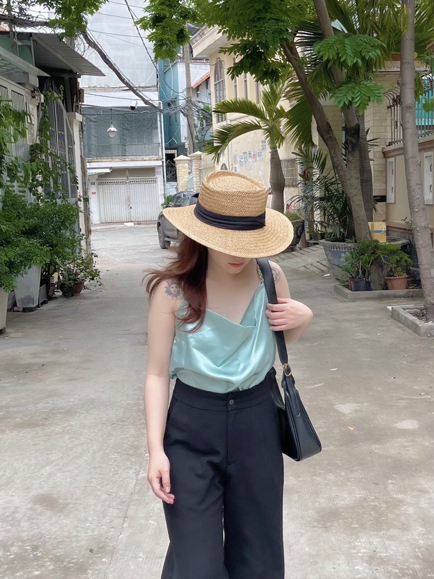 Áo phi bóng hai dây cổ đổ phối xích thời trang TTSA1168
