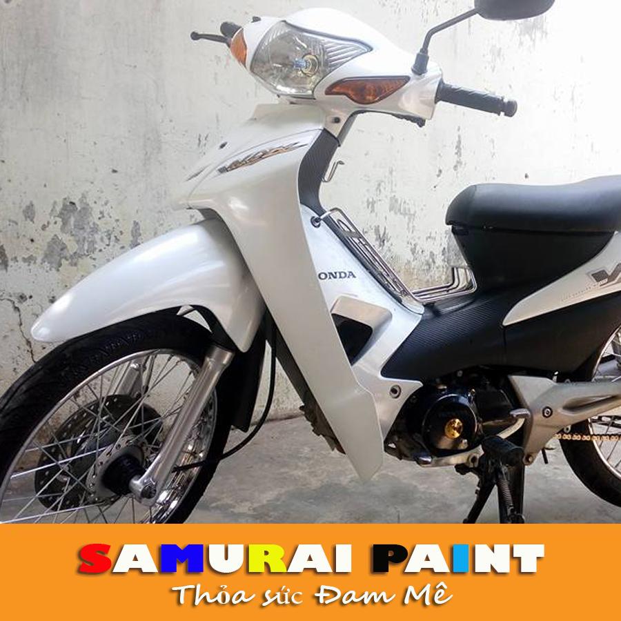 Sơn Samurai - Chai sơn màu trắng ngọc trai K420 Sơn Xịt Samurai