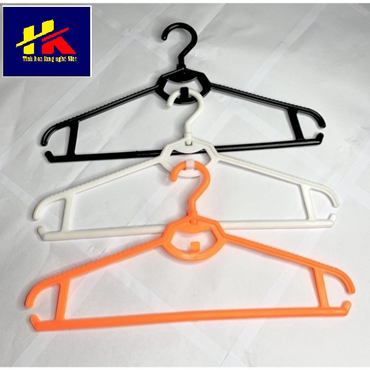 Móc quần áo nhựa tròn cổ xoay, móc áo nhựa cổ xoay 360 độ dài 41 cm dùng treo quần áo cho các shop thời trang gia đình thông minh