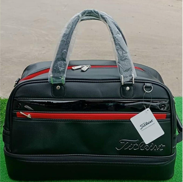 Túi đựng quần áo gôn nam nữ, Boston Titleist- chất liệu da bóng, không thám nước, dễ vệ sinh, có ngăn để giày riêng biệt