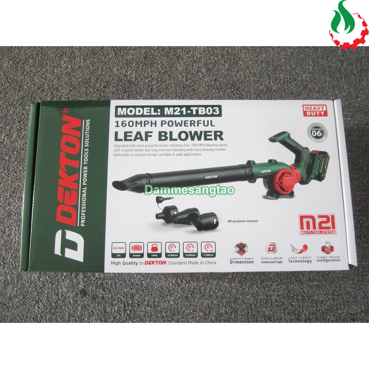 Máy thổi bụi pin 21V Dekton M21-TB03 160MPH (Động cơ có than)