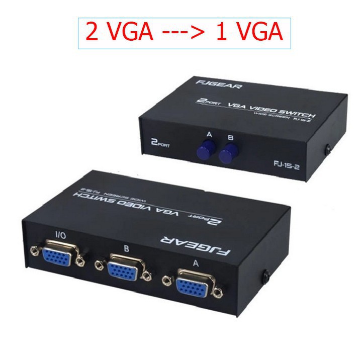 Bộ Chia Tín Hiệu VGA 2 Cổng Vào 1 Cổng Ra Màn Hình LCD Máy Chiếu