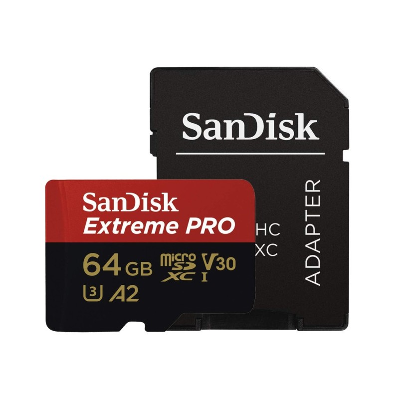 Thẻ nhớ microSDXC SanDisk Extreme Pro 64GB V30 A2 tốc độ upto 170MB/s + Adapter (SDSQXCY-064G-GN6MA)