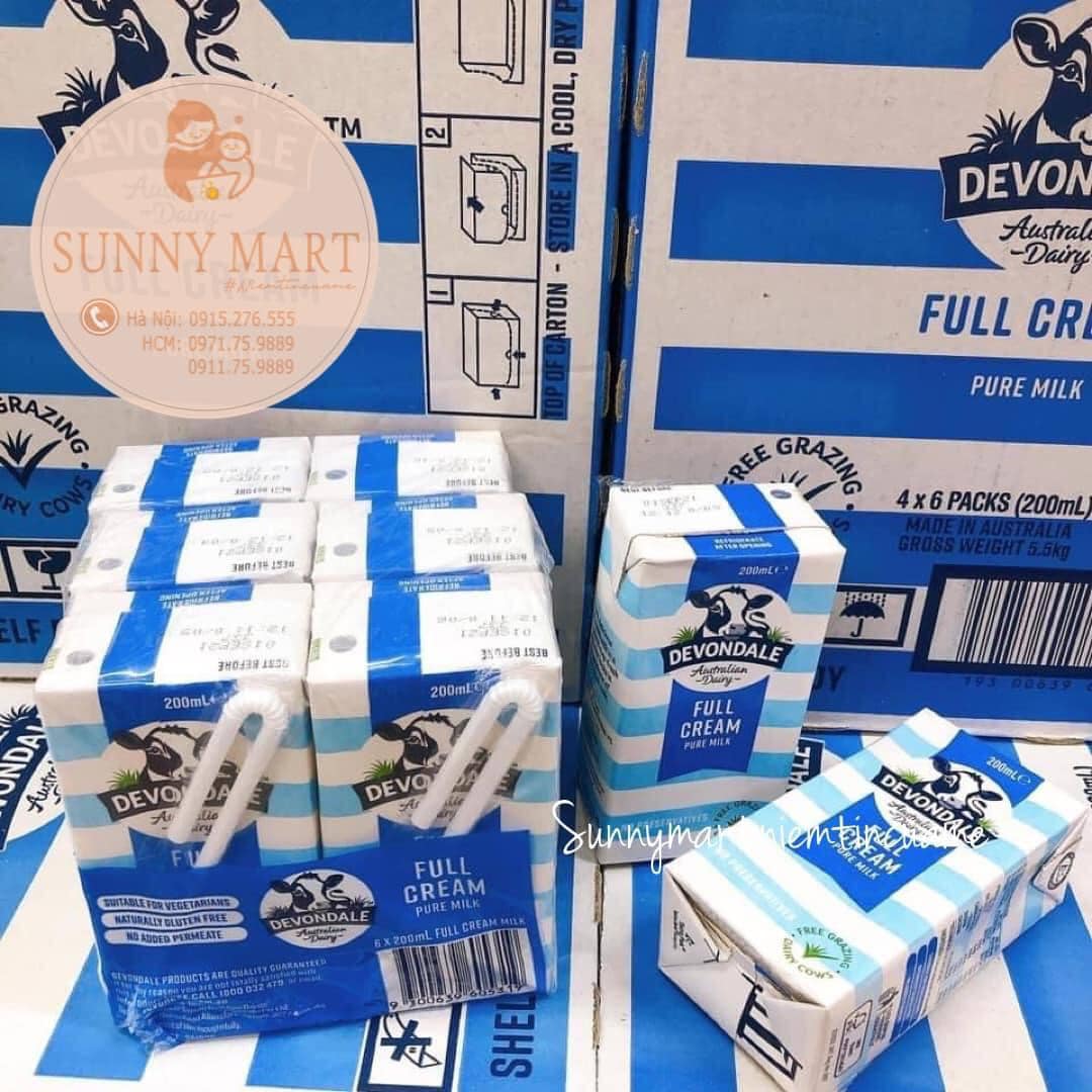 Sữa Devondale Full Cream - Dâu hộp 200ml