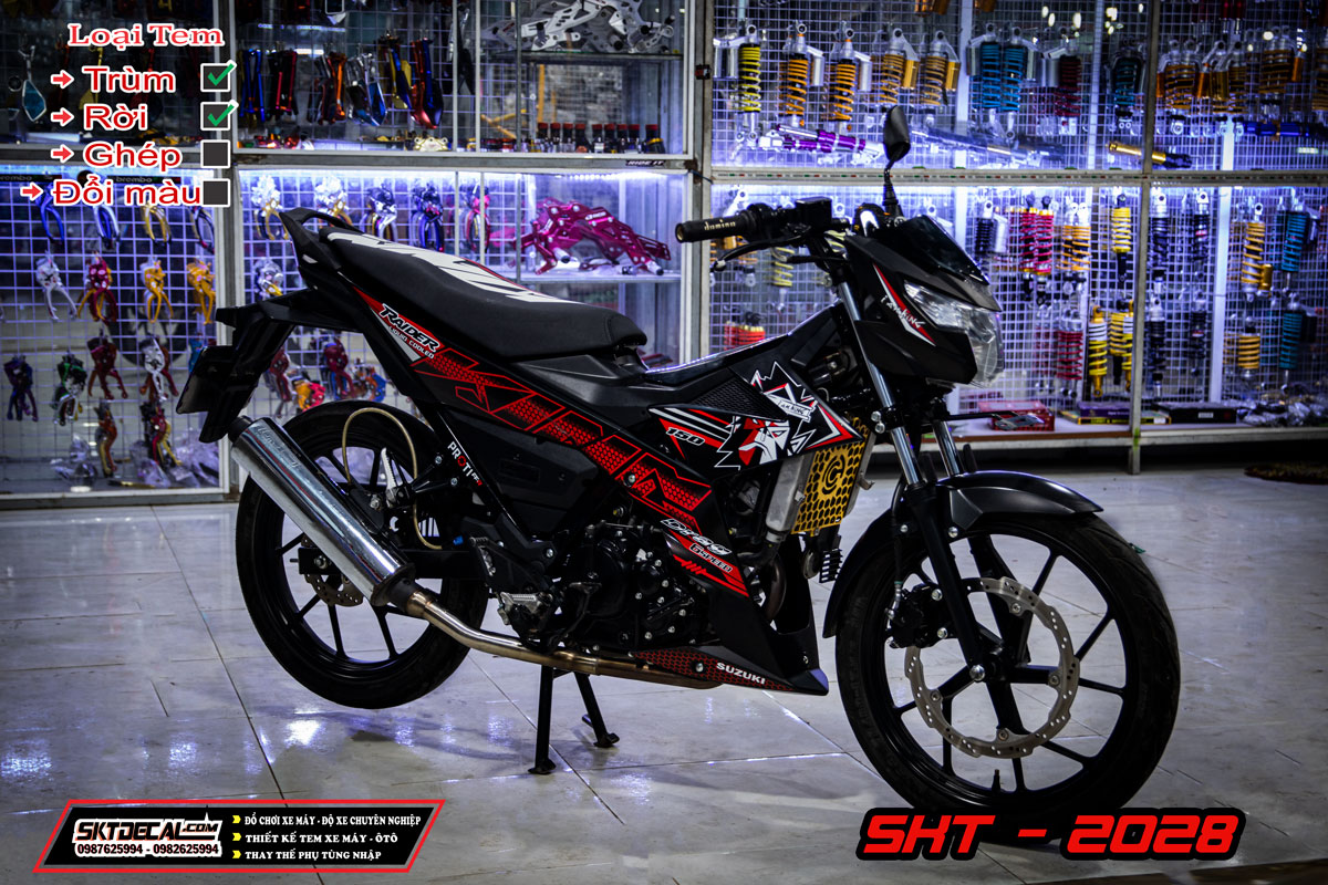 tem rời raider đen đỏ king drag