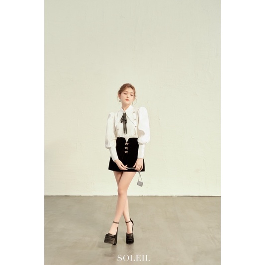 Áo sơ mi cổ đức cách điệu (tặng nơ handmade) KATE SHIRT