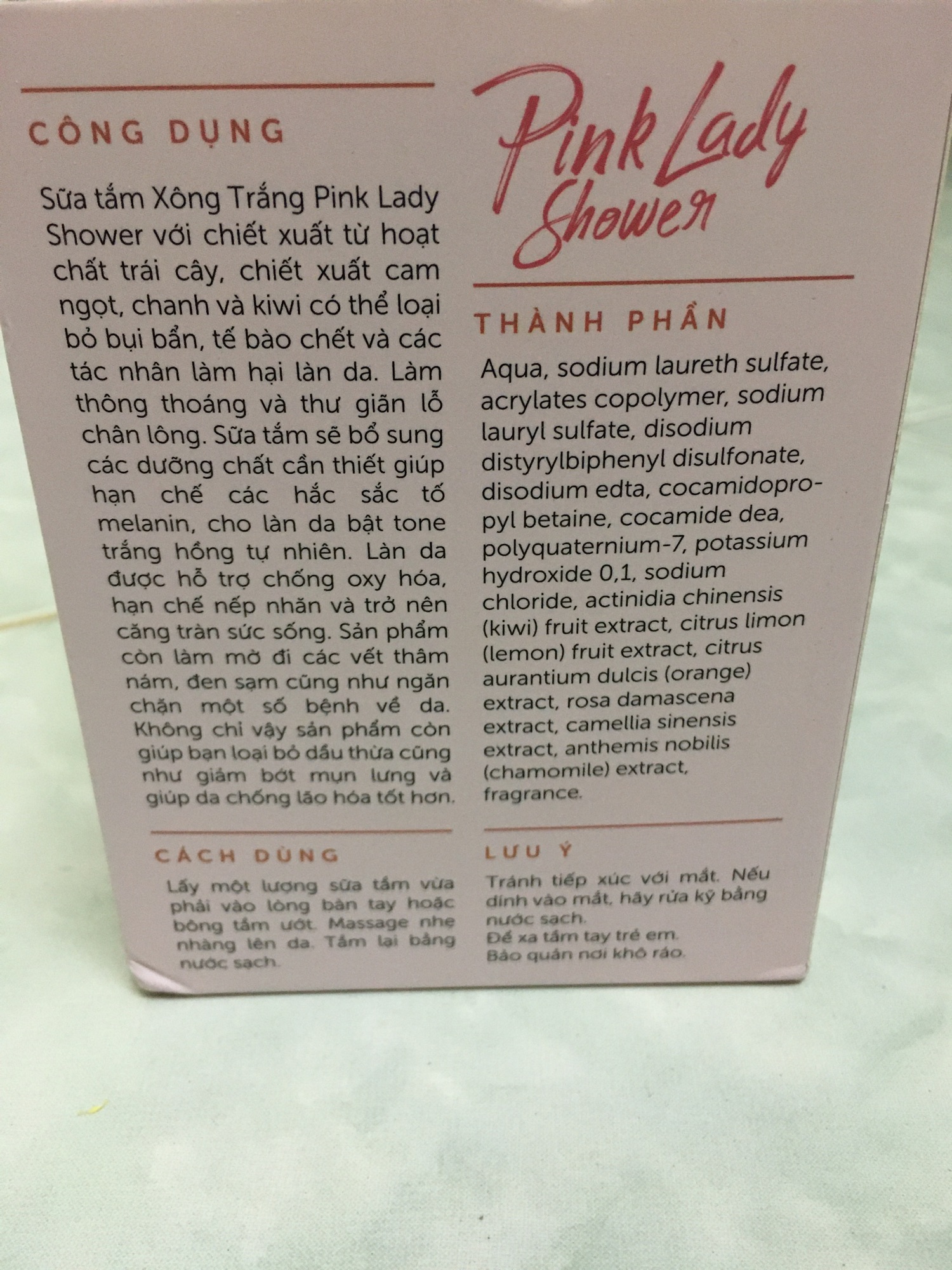 Sữa tắm xông trắng