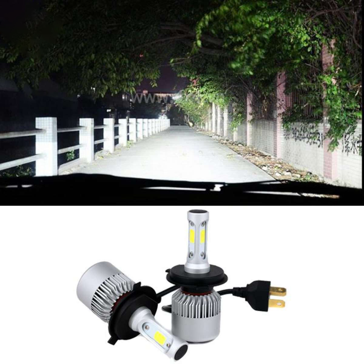 Đèn Pha Led X7 H4 3 Tim Quạt Tản Nhiệt