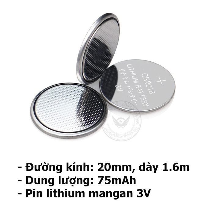 Vỉ 5 viên pin cúc áo CR2016 3V Lithium 2016