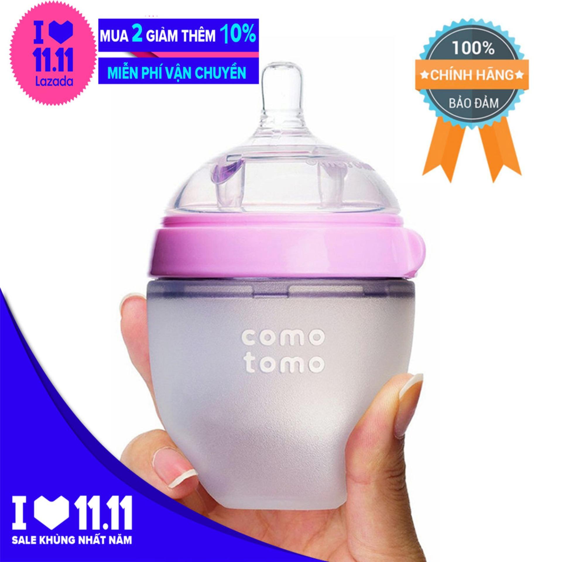 Bình sữa COMOTOMO 150ml Hồng (Hãng phân phối chính thức)