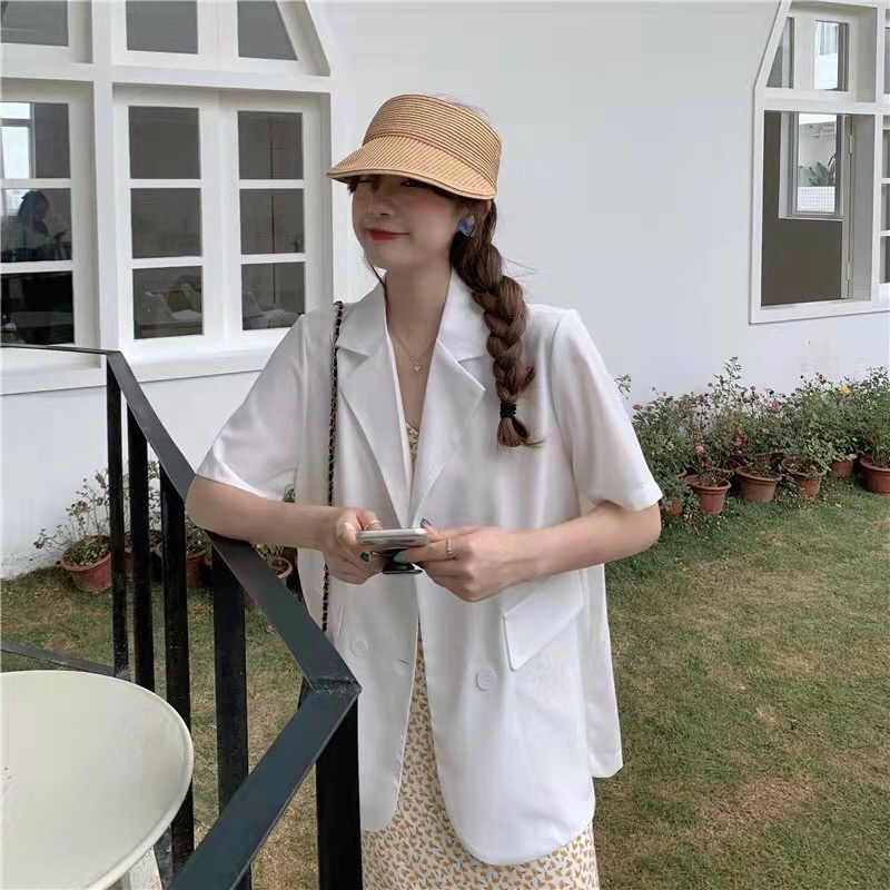 Áo khoác blazer nữ ngắn tay hàng đẹp thoáng mát, chất đẹp - bla22061 - blazersaigon
