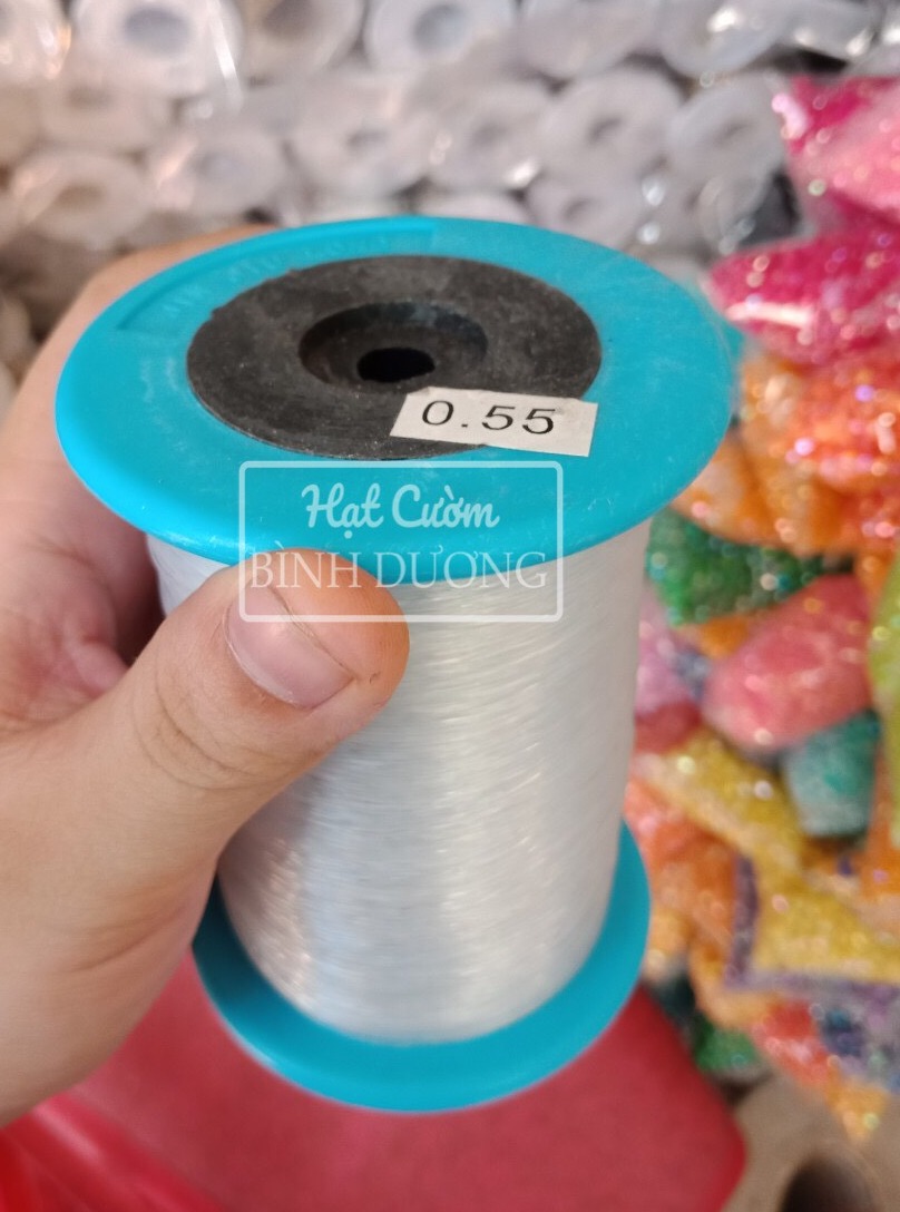 Cước không giãn sâu cườm, sâu rèm, chuông gió, màn cửa giá rẻ 80k/1 cuôn y hình