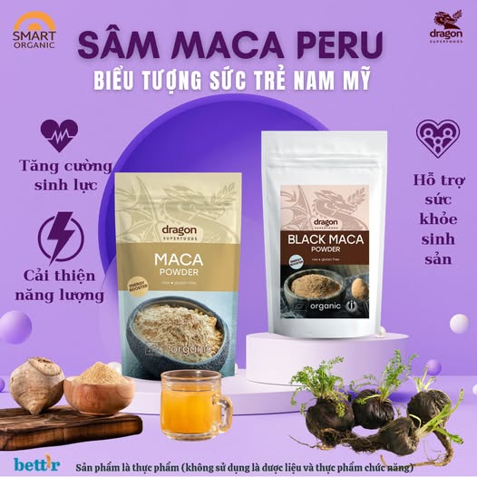 Bột nhân sâm Maca đen/ nâu Dragon superfoods