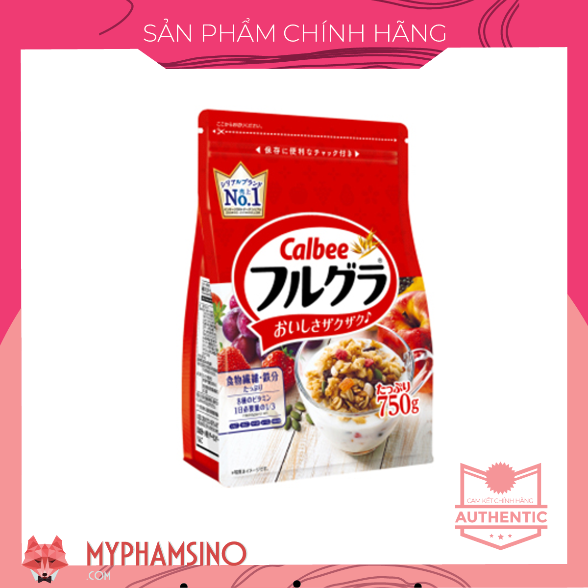 Ngũ cốc Calbee Táo Dâu Đỏ 750g