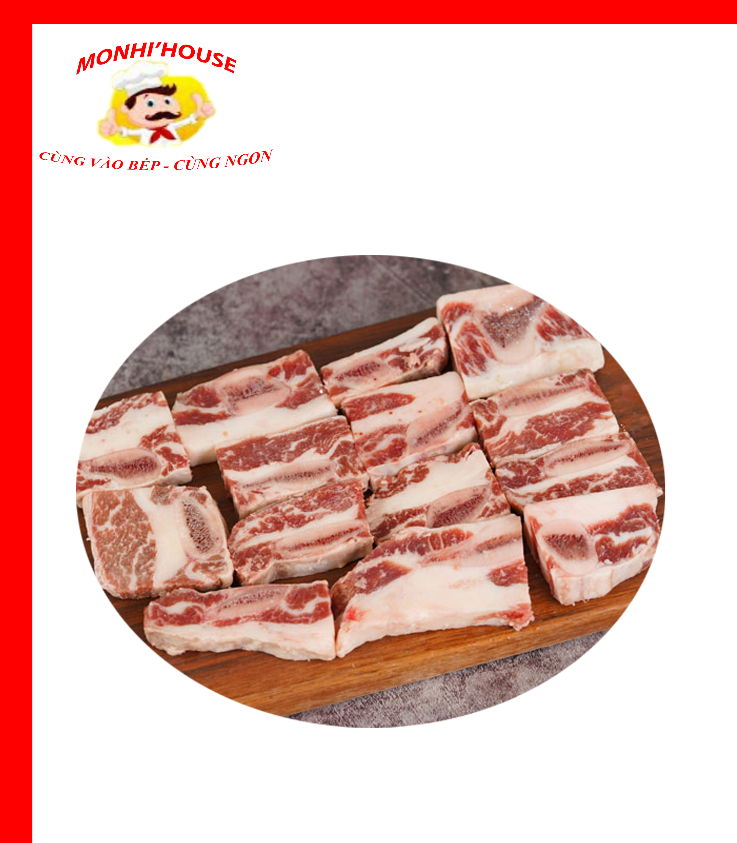 1Kg Sườn Sụn Ức (hầm, canh, nấu bún,nướng, om, ...)