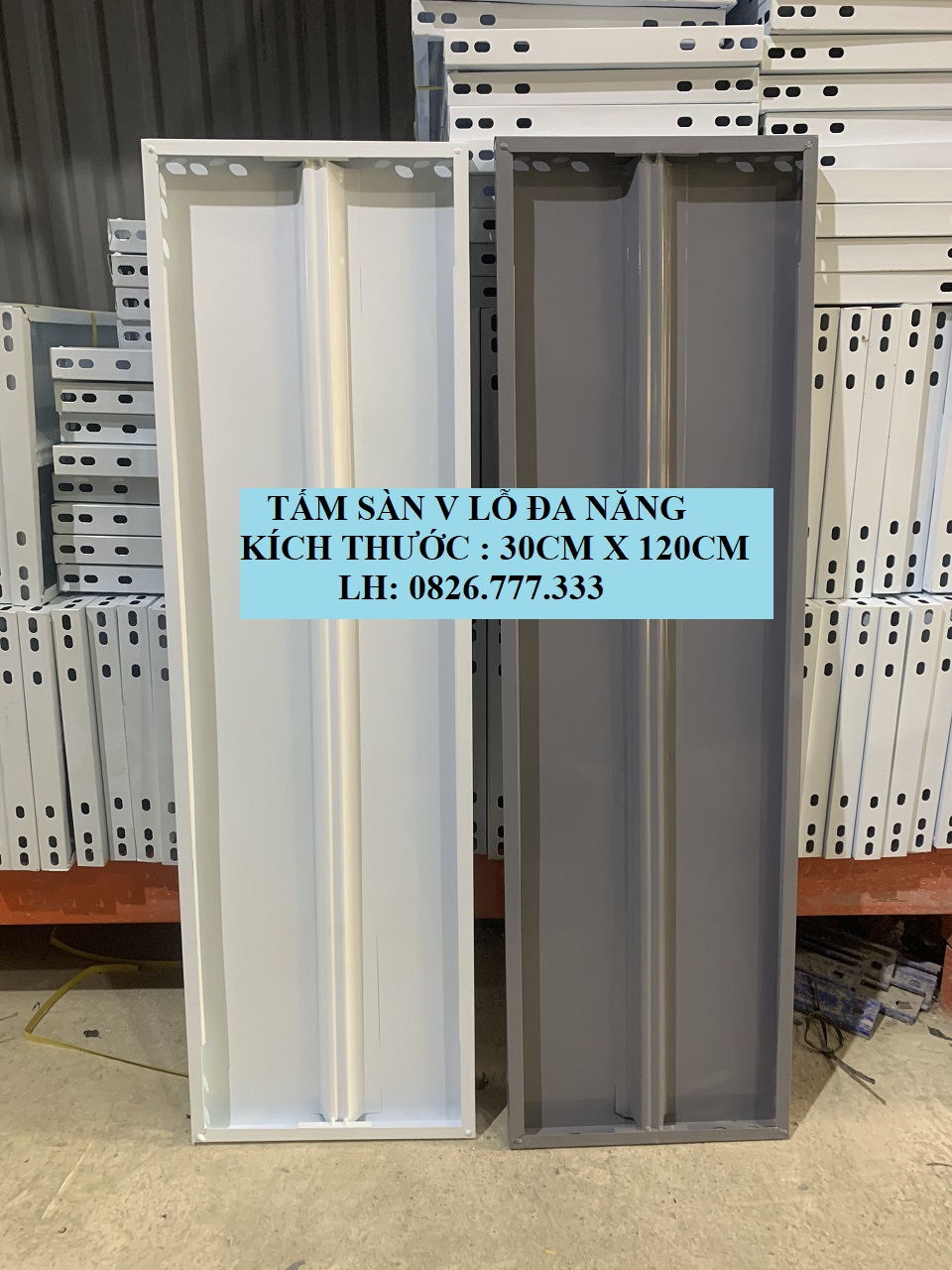 Mâm sàn kệ sắt v lỗ 30cm x 120cm