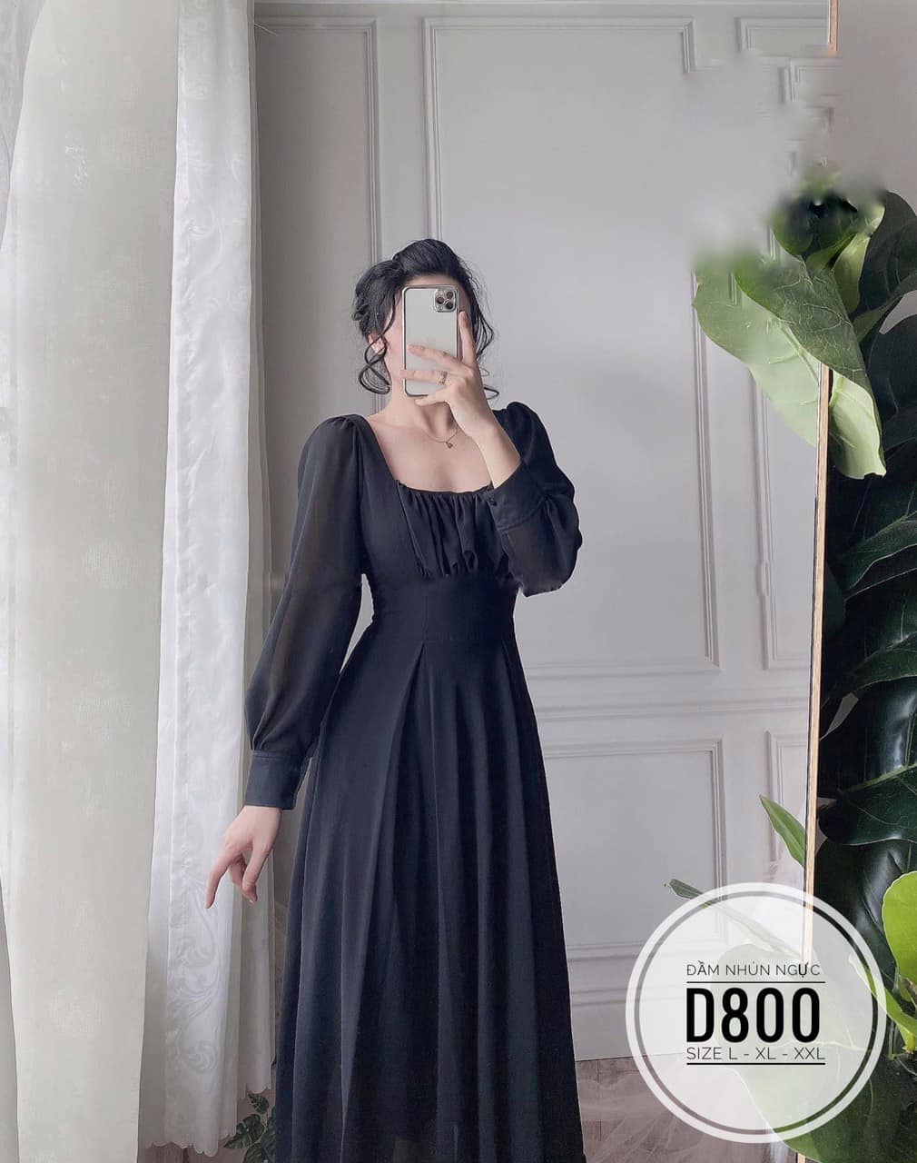 BIGSIZE Đầm xếp ngực D914