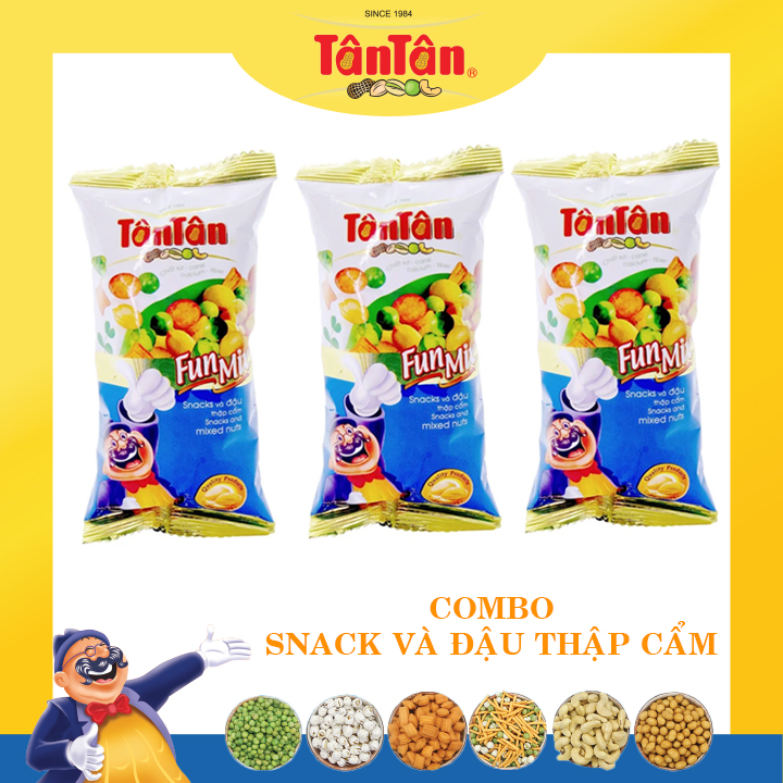 [Giá Ưu Đãi] Snack và Đậu Thập Cẩm Tân Tân 28g - Combo 5 Gói