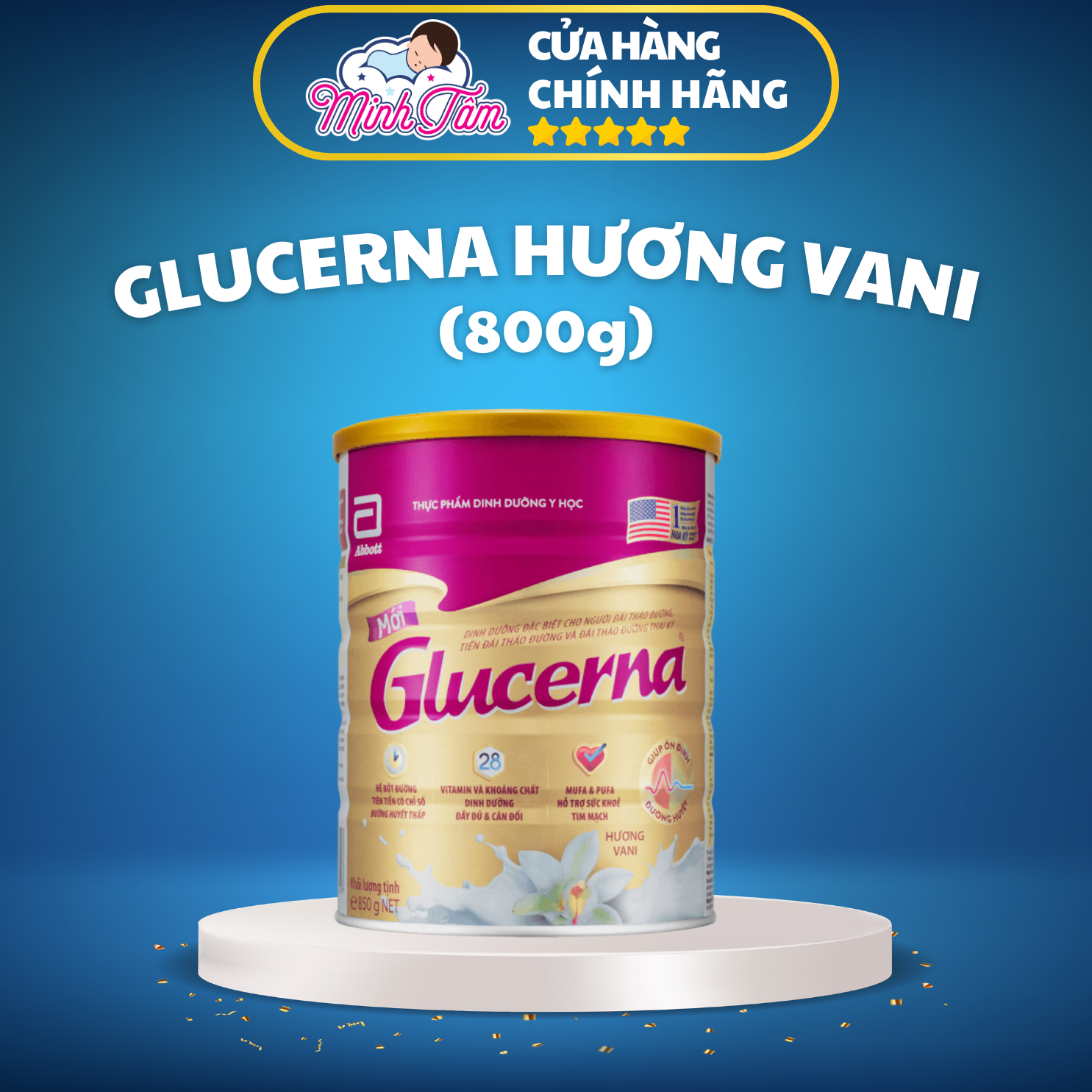 Sữa bột dành cho người bị tiểu đường Abbott Glucerna (800g)