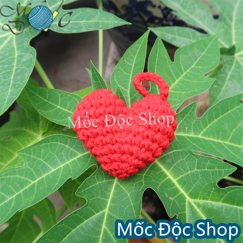 Móc khóa len handmade trái tim