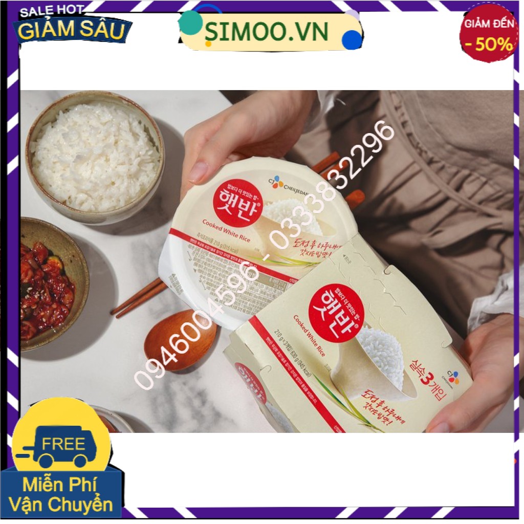 HETBAHN CƠM ĂN LIỀN 210g*3 - 햇반 210*3 개입