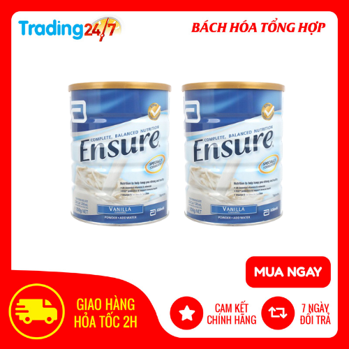 [GIẢM 40K ĐƠN 1,2TR] Combo 2 Lon sữa Ensure Úc 850gr  vị Vani
