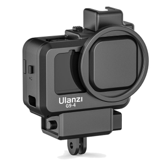 Ulanzi g9-4 action vlog camera cage protective housing with dual cold shoe mount 55mm filter adapter for gopro hero 9 1