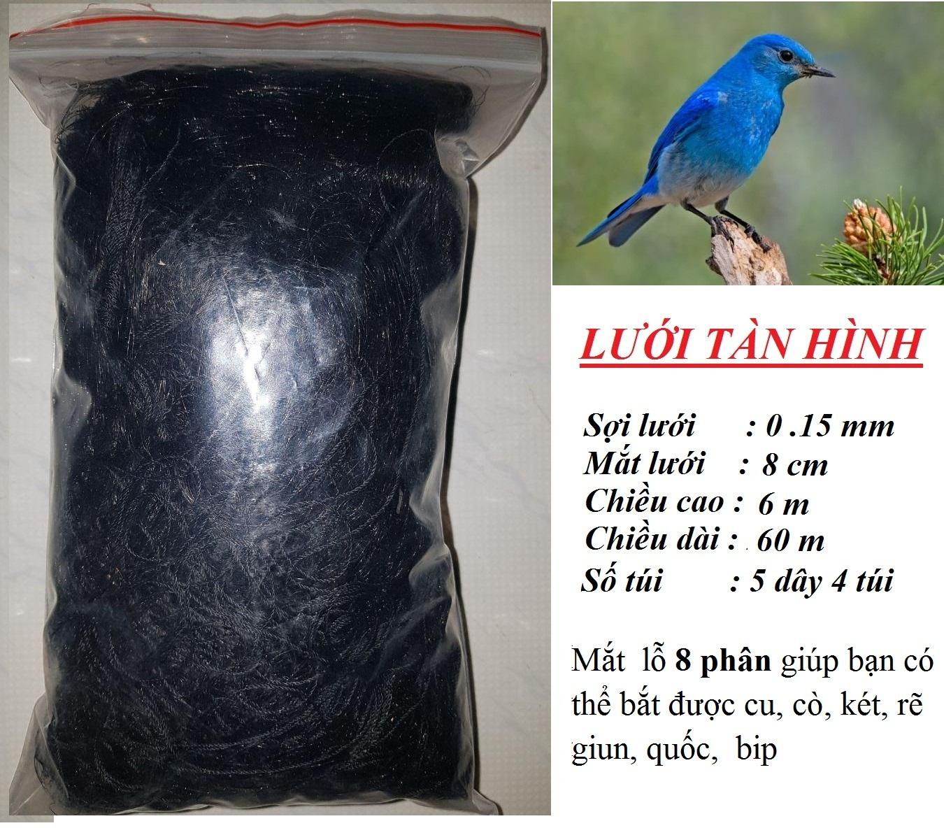 30m Lưới 8 phân Bẫy cu, cò, két, rẽ giun, quốc,bip