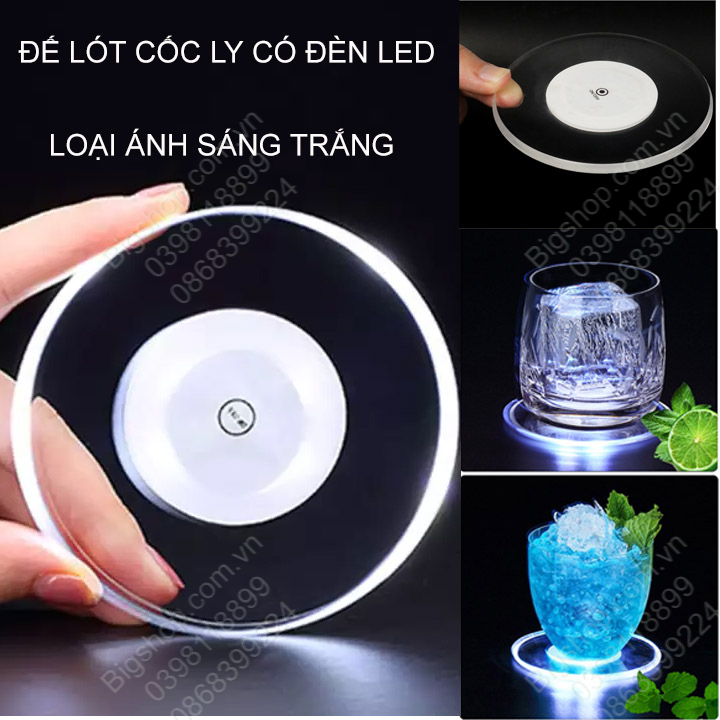 Đế lót ly có đèn led rất đẹp, nhiều chế độ sáng