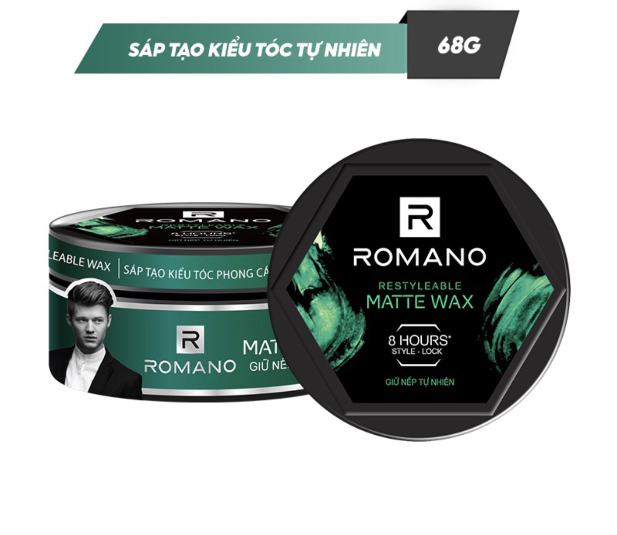 Sáp Tạo kiểu Tóc Giữ Nếp Tự Nhiên Romano-68gr (mẫu mới)