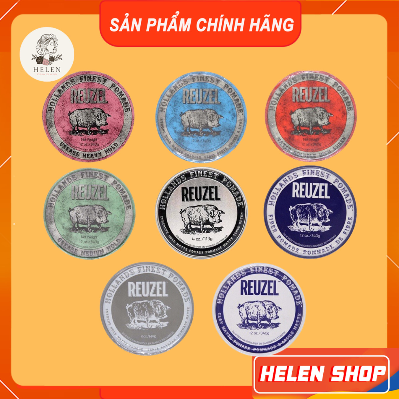 Sáp Vuốt Tóc Nam Reuzel Pomade Đủ Màu