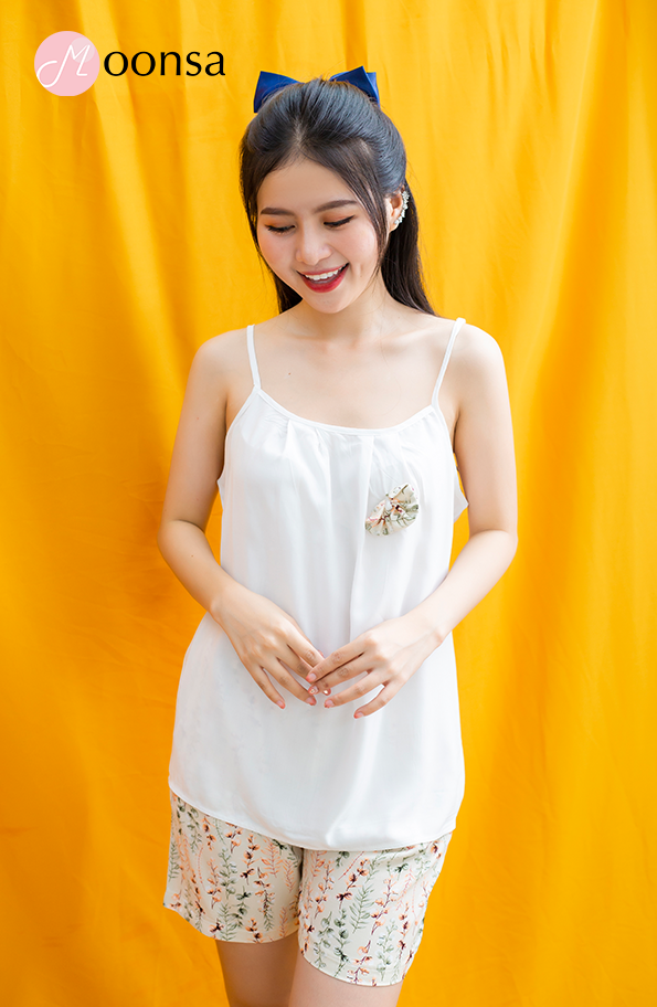 Bộ đồ ngủ vải tole Mộc Lan Đỏ  [Moonsa]