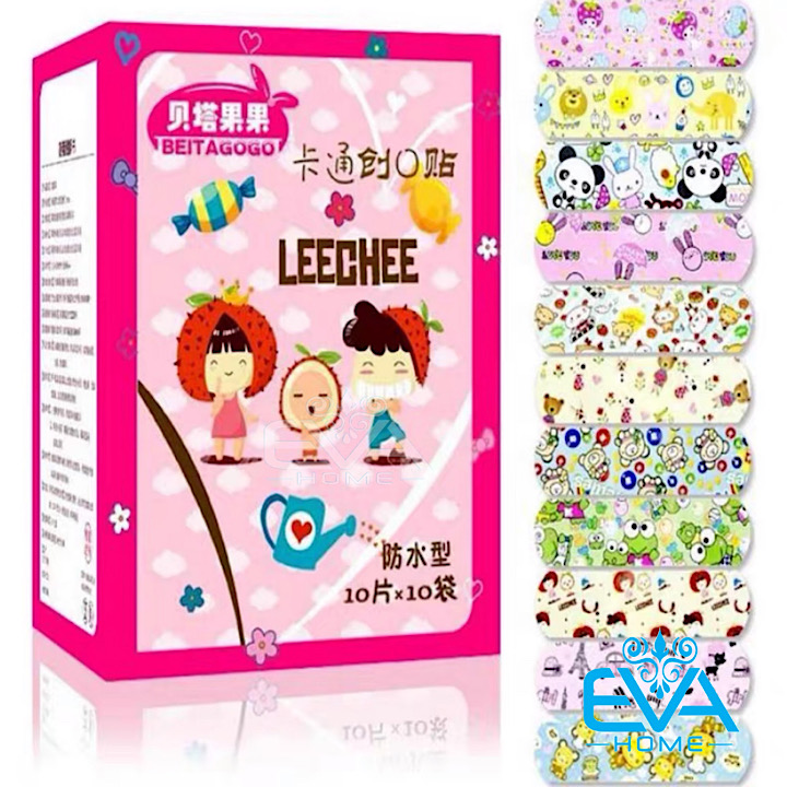 [HCM]Hộp 100 Miếng 10 Set Băng Keo Cá Nhân Hoạt Hình Cute Bandages